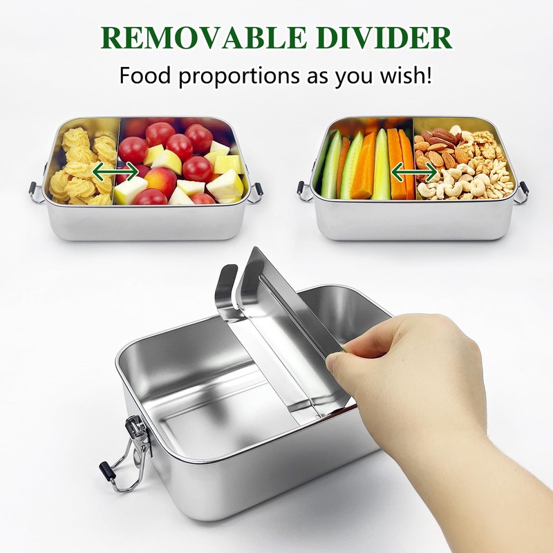 Anatole 304 Stainless Steel Bento Box 47oz 1400ml Leak-Proof Lunch