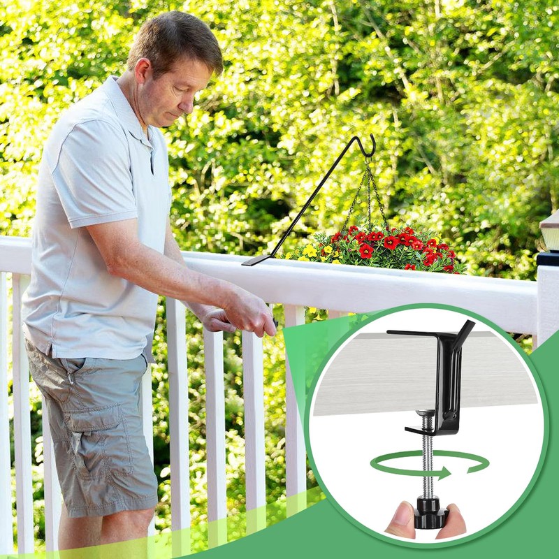 Biubee Deck Bird Feeder Hanger for Railing- 2Pack Heavy Duty