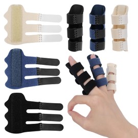GADITIEK Finger Splint, Pack of 3 Finger Splints, Adjustable Finger Support Stacksche Splint, Finger Bandage with Built-in Aluminium Strap for Sprains, Arthritis and Swollen Fingers (3-3 Colours)