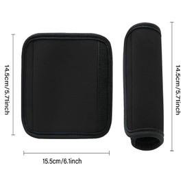 4-Pack Universal Handle Covers - Soft Nylon Grip Wraps for Luggage & Shopping Bags (Black/Red, Non-Slip Comfort Padding, Multi-Purpose Identification Sleeves)