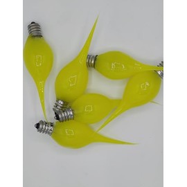 On The Bright Side Primitive Silicone Dipped 5 Watt Light Bulb - Pack of 6 - Yellow
