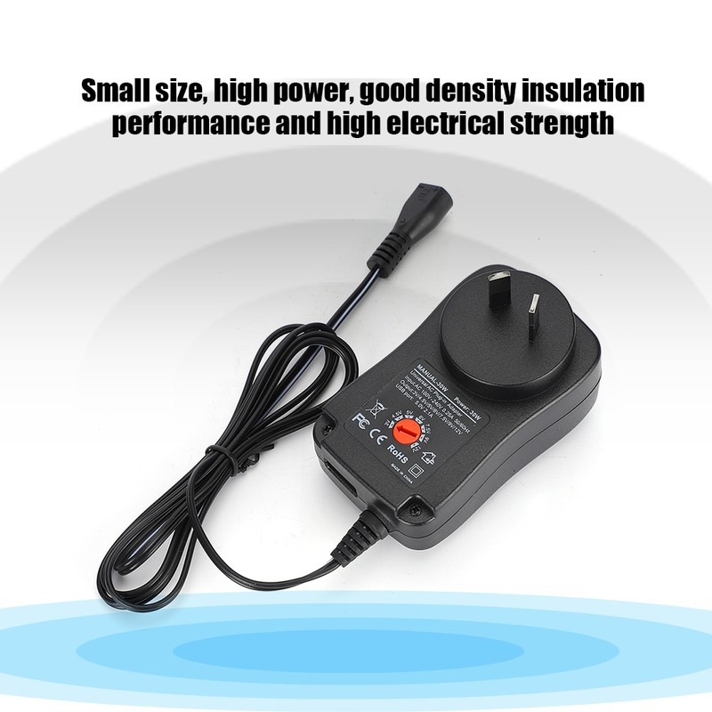 30W Power Supply Adapter Adjustable Voltage 3-12V with 9Pcs DC