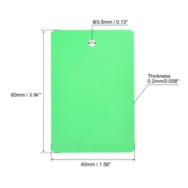 TOP-VIGOR 50Pcs Plastic Shipping Tags, 40x60x0.2mm Waterproof Hang Tags, Blank Labeling with Eyelet for Product Identification Labels Valve Marking Outdoor Tagging, Green