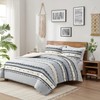 Boho Queen Blue Comforter Set, Modern Farmhouse Full Size Bedding,