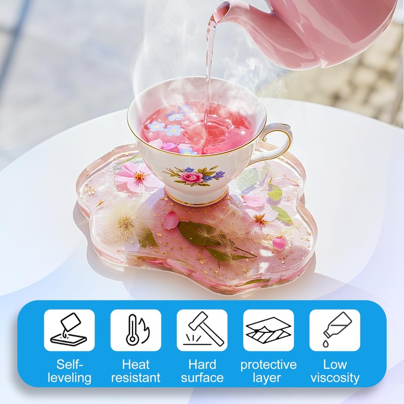 Teexpert No Bubble Epoxy Resin: 2 Gallon Crystal Clear Anti-Yellowing