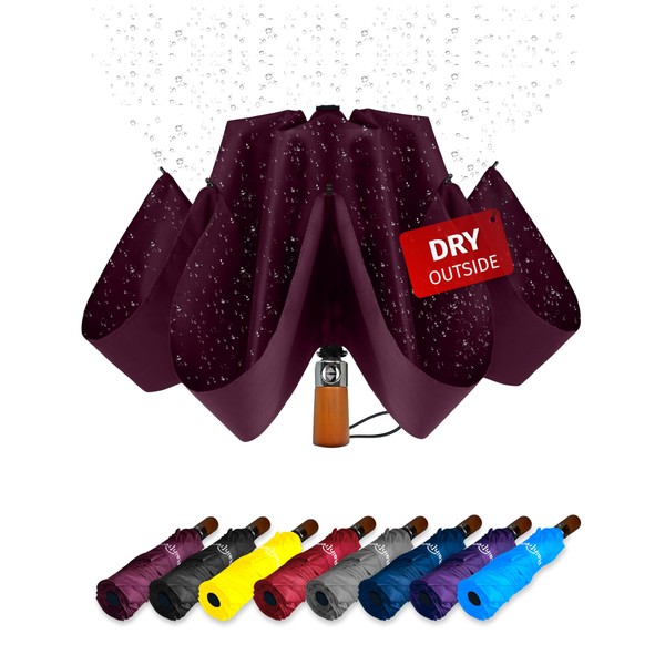 Inverted Umbrella Windproof - Large Canopy but Compact Folding Umbrellas