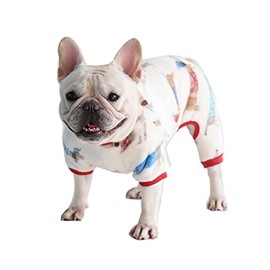 BT Bear Dog Pajamas Soft Warm Fleece Jumpsuit Cute Pet Clothes Onesie Costume for Medium Dogs Pug French Bulldog (Red, XXL)