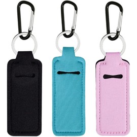 KUKEANVO Chapsticks Holder Keychain for Lipstick, Lip Balm Keychain Holder with Clip, Stocking Stuffers for Women