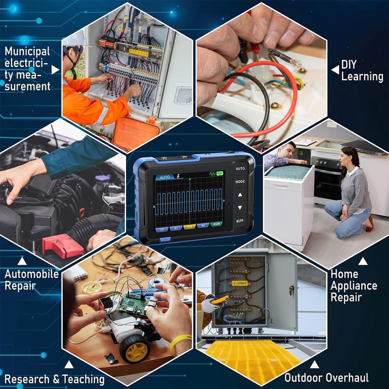 DollaTek Oscilloscope Handheld Tablet Oscilloscope 2-in-1 Multifunction Mini Signal Generator