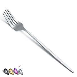 Homquen Matt Dinner Forks 6 Piece, Stainless Steel Dessert, Table, Salad Forks - Silverware Set for Home, Kitchen or Restaurant - Dishwasher Safe (Matt Silver-8.4 Inch)