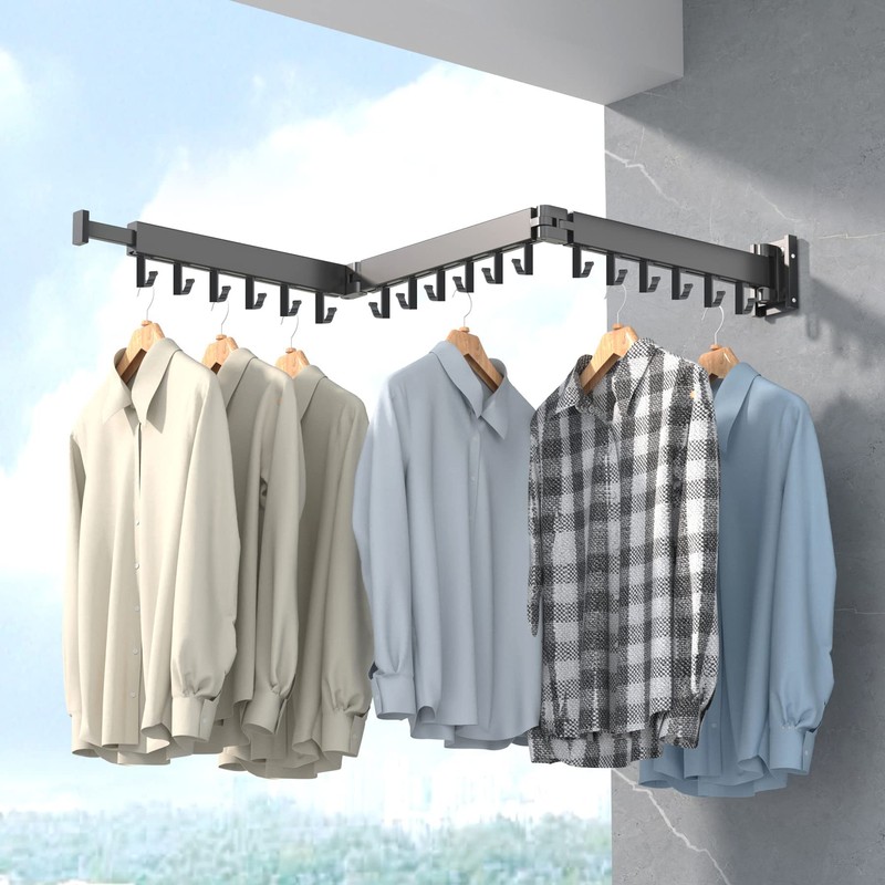 ZdwCyl Clothes Drying Rack Wall Mounted,Laundry Rack Wall Wount,Drying Rack