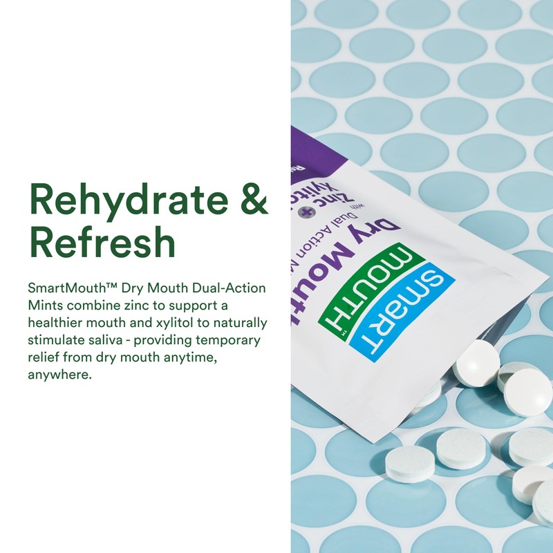 SmartMouth Dry Mouth Dual-Action Mints - Sugar-Free Breath Mints -