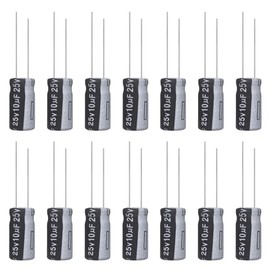 ALLECIN 10uF 25V 5x11mm Electrolytic Capacitor 10 UF MFD 25 Volt 0.2x0.43in Aluminum Capacitors (Pack of 15)