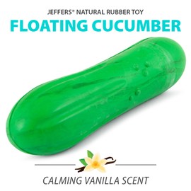 Jeffers Pet Natural Rubber Dog Chew Toy – Floating Cucumber for Water Play, Medium – Vanilla Scent, Durable, Non-Toxic, Dishwasher Safe, Interactive Fetch & Tug Toy - Perfect for Training