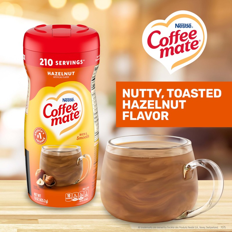 Nestle Coffee mate Coffee Creamer, Hazelnut, Non Dairy Powder Creamer,