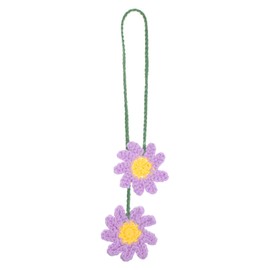 Ymapinc Purple Crochet Car Accessories, Flower Cute Car Accessories Rearview Mirror Hanging Charm Daisy Rear View Decor Pendant for Women Aesthetic Wall Decor Living Room Bag