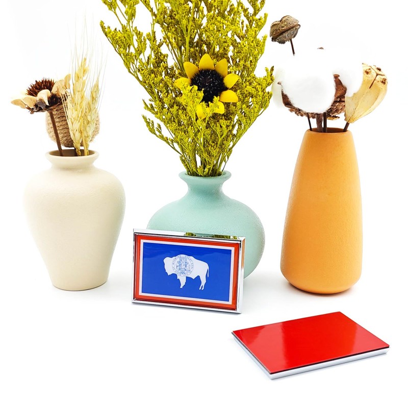 Perdecor Wyoming Flag Sticker Emblem Decal Car Chrome Flags, 2