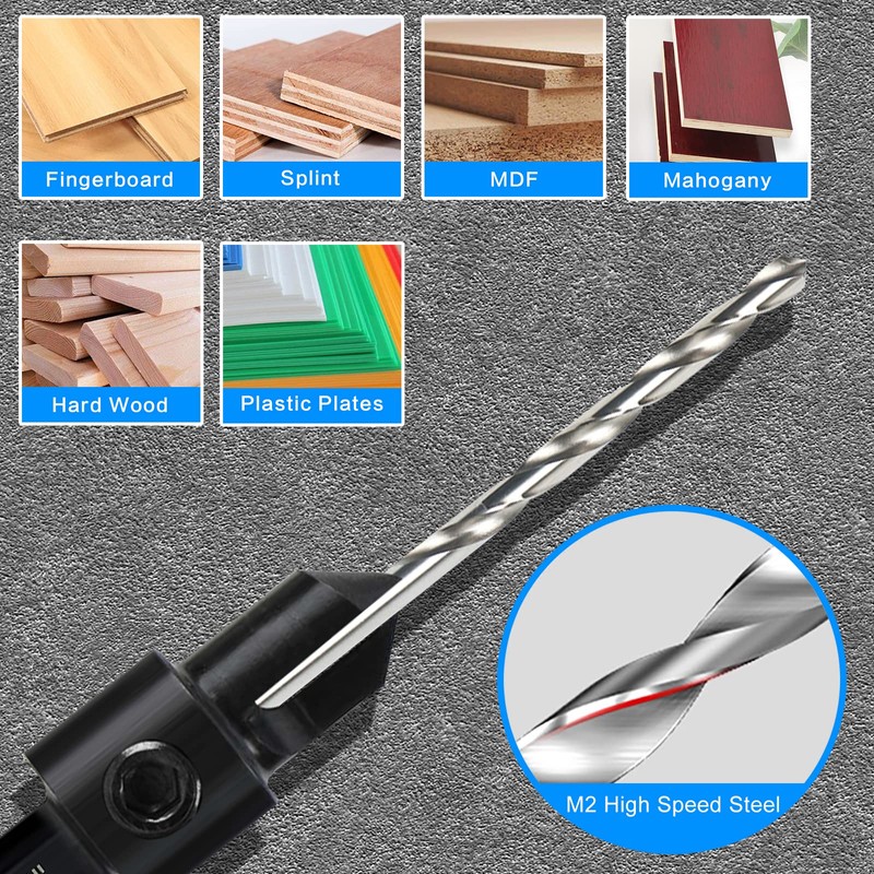 7 Piece Countersink Drill Bit Set Wood Drill Countersink 3