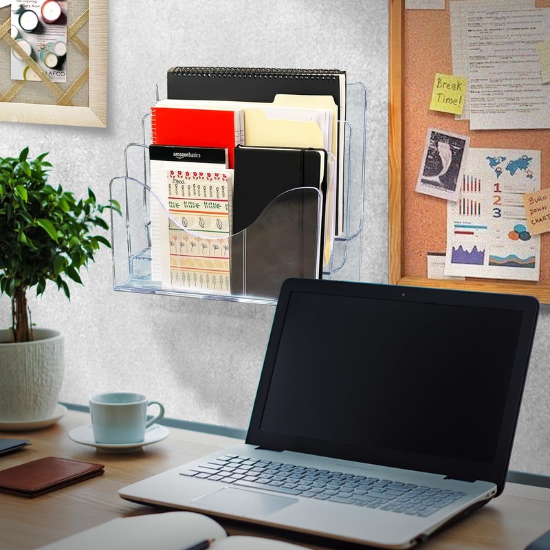 Azar Displays 250099-3PK Three Tier File and Brochure Desktop Wall