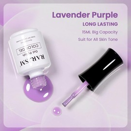 RARJSM Lavender Purple Nude Gel Nail Polish Neutral Sheer Ice Jelly Purple Gel Polish Transparent Nail Gel Polish Soak off UV LED Cured for Home Salon DIY Manicure 15ml Single Bottle Summer Color