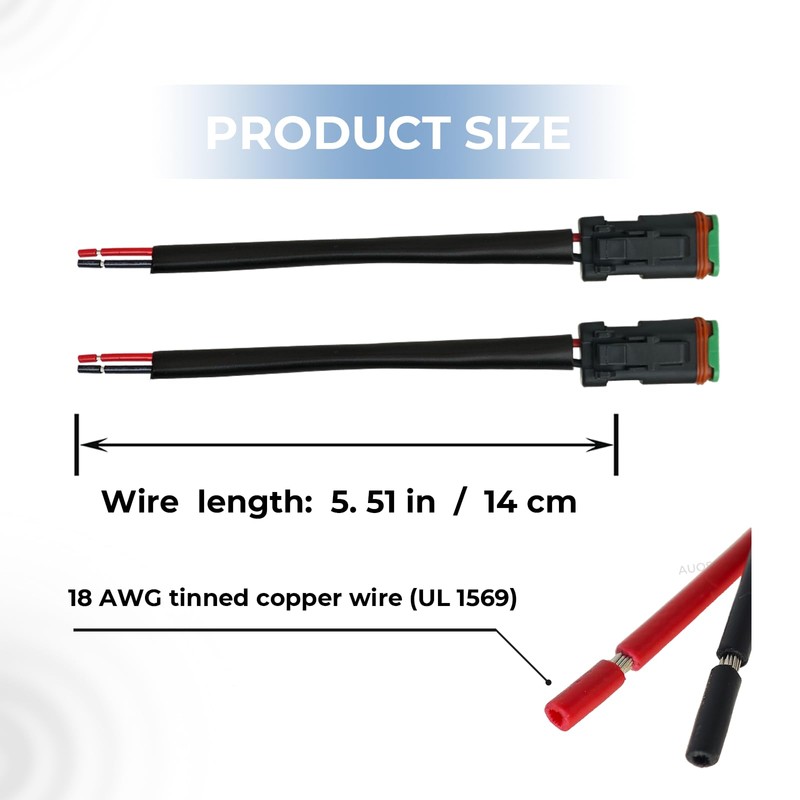 DT DTP 2-Pin Male Socket Adapter for Work Light/Work Light