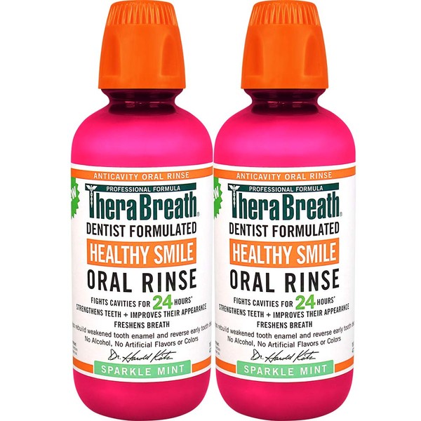 TheraBreath 24 Hour Healthy Smile Dentist Formulated Oral Rinse, 16 Ounce (Pack of 2)