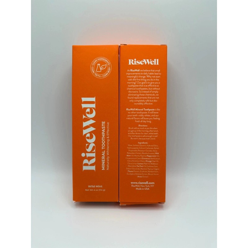 RiseWell Mineral Toothpaste Natural Whitening, Wild Mint, 4 oz -