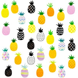 Maydahui 60 Pcs Colorful Pineapple Wall Decal (45 x 45 Inch) Peel and Stick Removable Fruit Wall Sticker for Kitchen Kids Bedroom Living Room Decor