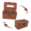 GLEAVI Handwoven Plastic Tissue Box Cover Rectangular Fake Rattan Tissue