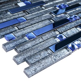 Blue Stainless Steel + Blue (Diamond Shape) Glass + Blue Galaxy Glass