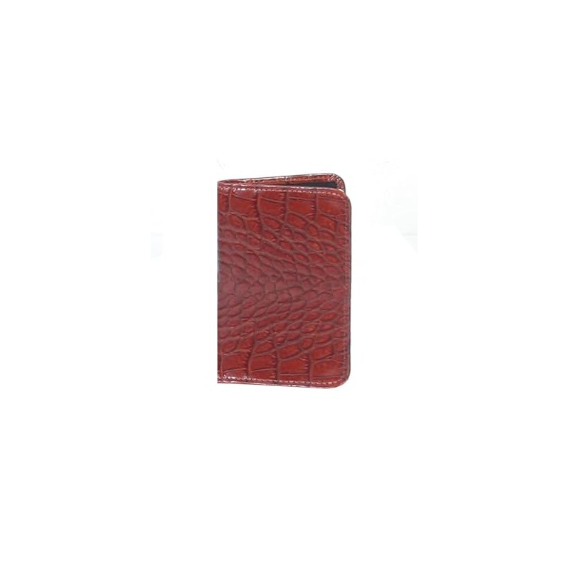 Scully Croco Leather Personal Blank Paged Noter (Brown)