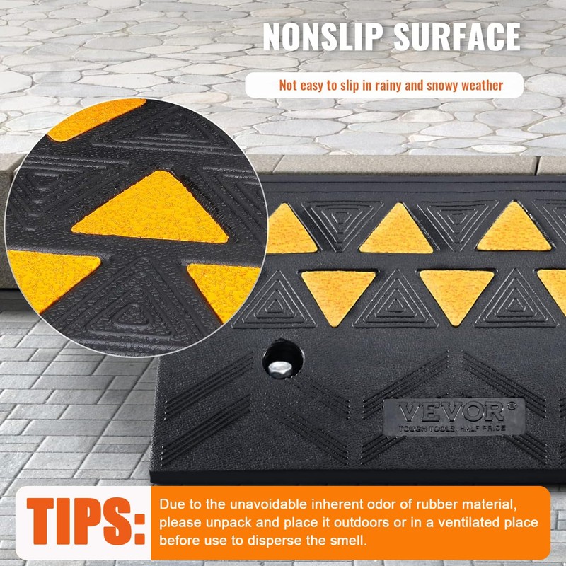 VEVOR Rubber Curb Ramp 5" Rise Height 2 Pack, Heavy-Duty