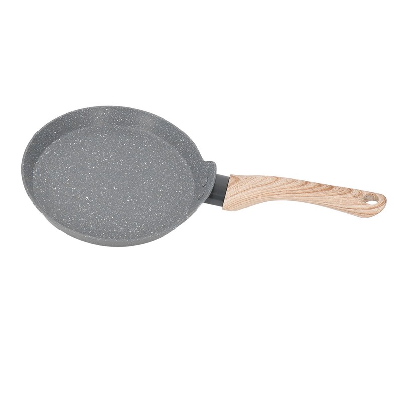 Frying Pan Wood Handle Aluminum Alloy Cooking Skillet Fast Heating