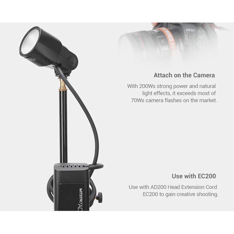 Godox H200R Round Flash Head, Compatible for Godox AD200 AD200