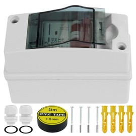 Circuit Breaker Solar DC Circuit Breaker Box 16A 500V 2 Pole Disconnect Switch IP65 Waterproof Distribution Box Miniature Circuit Breaker with Safety Protection for Solar Panel Grid System