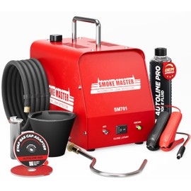 AutoLine Pro *2025 New Model* Automotive High Volume Smoke Machine - EVAP Leak Detector with Built-in Air Compressor - Model 701C EVAP Vacuum Exhaust Smoke Detector Tools Kit - Red