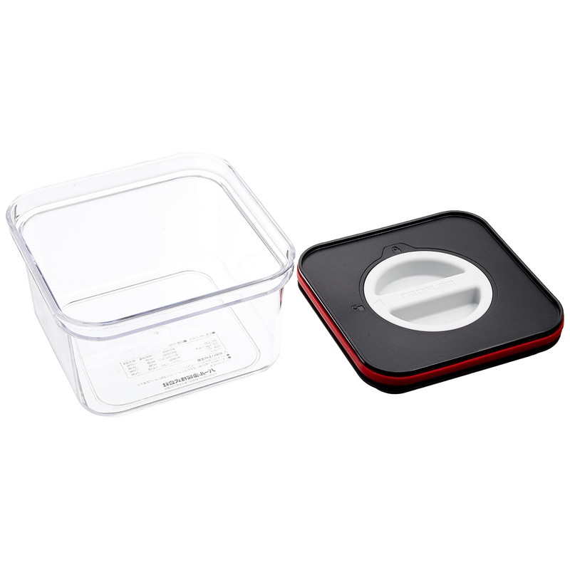 Pearl Metal HB-4484 Storage Container, Black x Red, 0.6 L