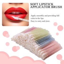 CAIYA 50 Pack Crystal Wand Disposable Lip Brushes, Lip Makeup Brushes Beauty Tool Kits, Lipstick Lip Gloss Applicator for Appling Lip Oil, Lipstick, Lash Extension, Nail Polish, Eyeshadow (Silver)