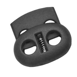 HappyHome Spring Cord Stoppers 2 Hole 4mm Cord Lock Toggle Stopper Black Pack of 10