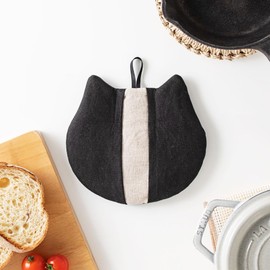 &NE NHK-347-KR Animal Mittens Cat Cat Shaped Animal Pot Holder Mittens Cat Cat Shaped Animal 100% Cotton Pot with Loop String Hanging Animal Natural Scandinavian Style Oven Mitt Kitchen Gloves Kitchen