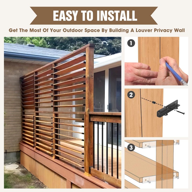 Mdkave Louver Hardware Kit Metal,Heavy Duty Complete Set for Louver