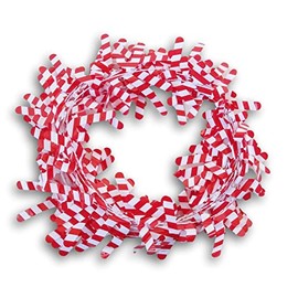 Christmas Holiday Red and White Candy Cane Tinsel Wire Garland - 25 Feet Long, Gold, 9'