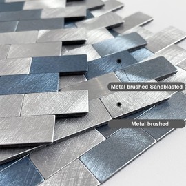 BeNice Peel and Stick Backsplash Kitchen Backsplash Tiles Peel and Stick Metal, Bathroom Wall Tiles Stickers Blue(10sheets)