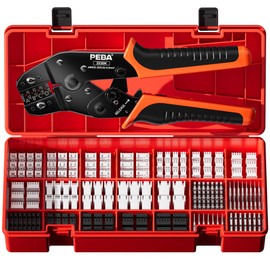PEBA Crimping Tool and Dupont Connector Kit - 21 Types of 2.54mm Dupont Connectors & Crimp Pins, 2.5 mm JST-XH Contacts and Housings, for DIY Electronics - Suitable for AWG 32-20 Wires