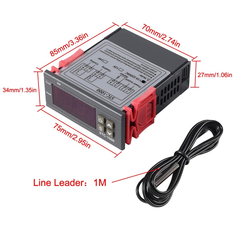 UMLIFE 2 Pack STC-1000 AC 10A 110V-220V All-Purpose Digital LED