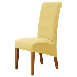 SZJIAHTM 2 Pcs Large Dining Room Velvet Chair Covers Elastic Stretchable High Back Chair Slipcover for Kitchen Seat Protectors Living Room Wedding Banquet Decor