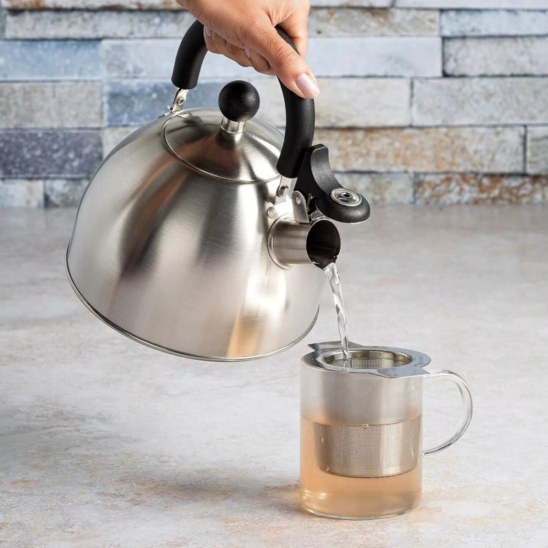 Primula Stewart Whistling Stovetop Tea Kettle Food Grade Stainless Steel,