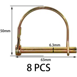 8 PCS Yoke-End Locking Pins,Arch Wire Lock Pins,D Shape Trailer Coupler Pins, Axle Lock Pins (Colored Zinc)