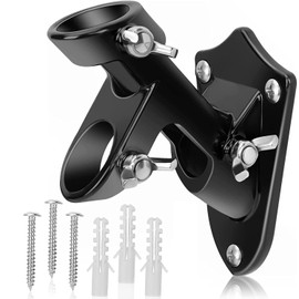 Takelablaze Flag Holder Flag Bracket Flag Pole Holder Brackets Heavy Duty Aluminum Mount House Flag Pole Holder Mounting Bracket Two Positions Holder (Black)