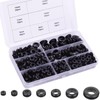 luckaide Pack of 260 Rubber Cable Grommets, Black Rubber Grommets,